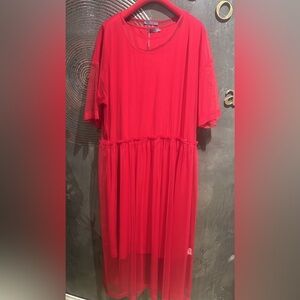 Verda Red Sheer Dress